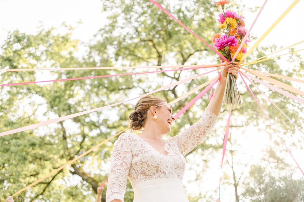bonheur événement robe rose mariage